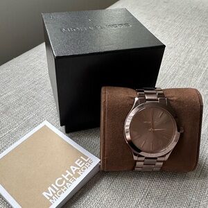 Michael Kors Slim Runway Rose Gold-tone Stainless Steel Watch